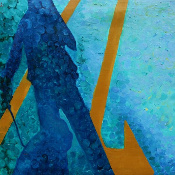 "Fransk dame" olie 70 x 70